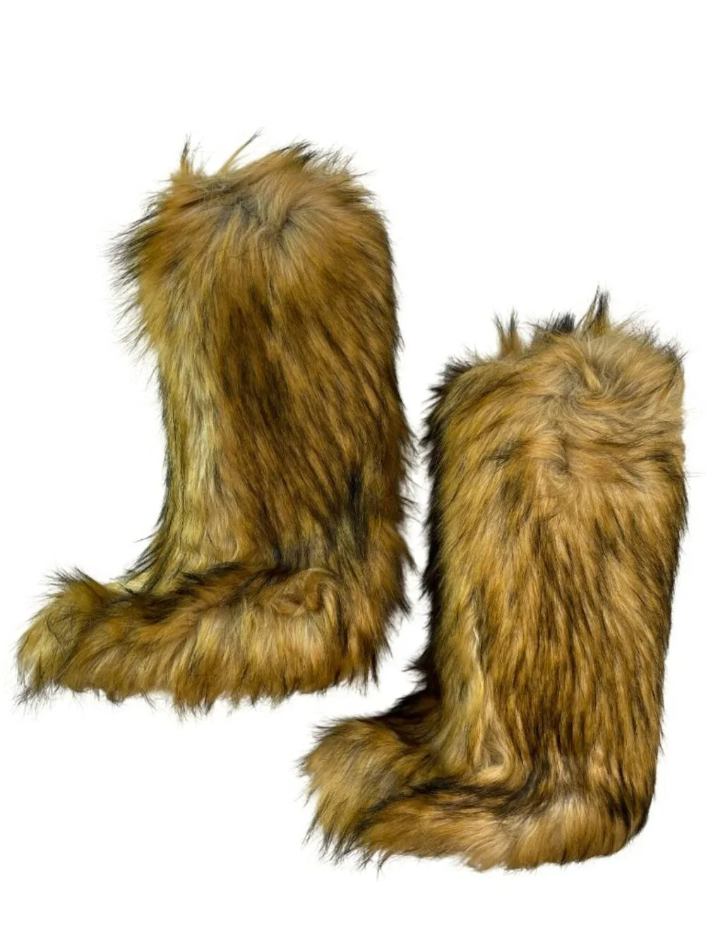 Azalea Wang Fayes Faux Fur Brown Multi Boots Warm Women's Size 9 NEW - Picture 2 of 10